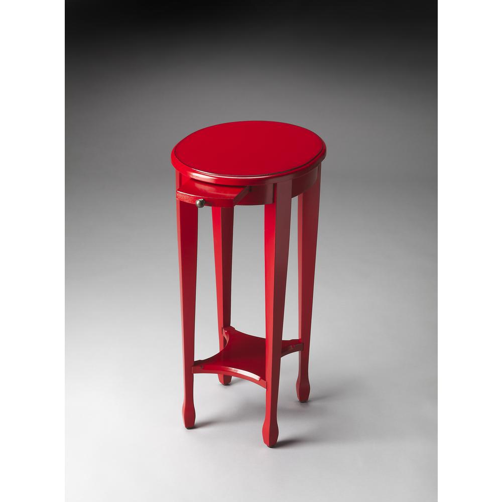 Arielle Round 12.5"W Side Table, Red