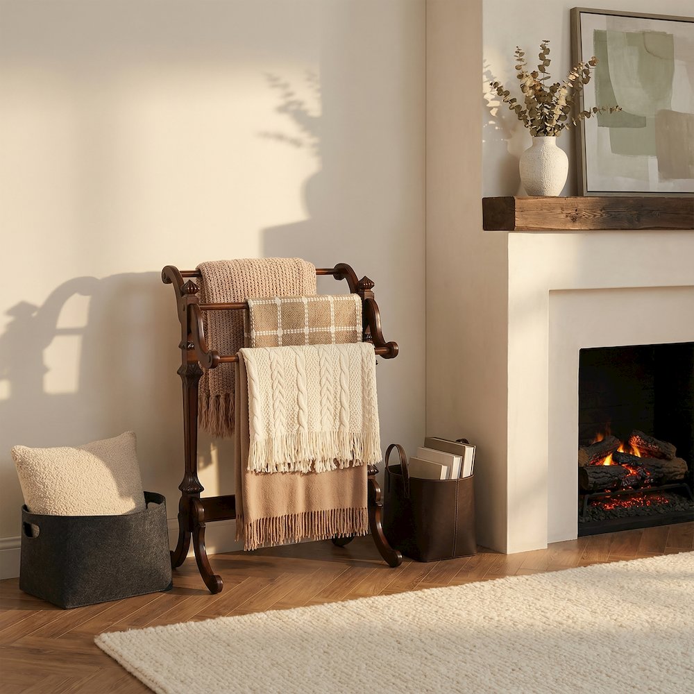 Newhouse Blanket Stand, Dark Brown