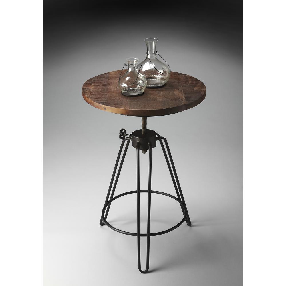 Trenton Metal & Wood Side Table, Multi-Color