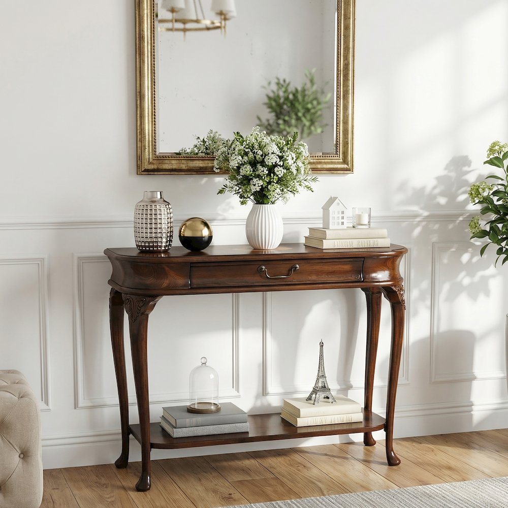 Ridgeland Console Table, Dark Brown