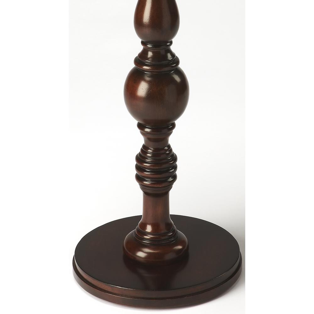 Camilla Pedestal Side Table, Dark Brown