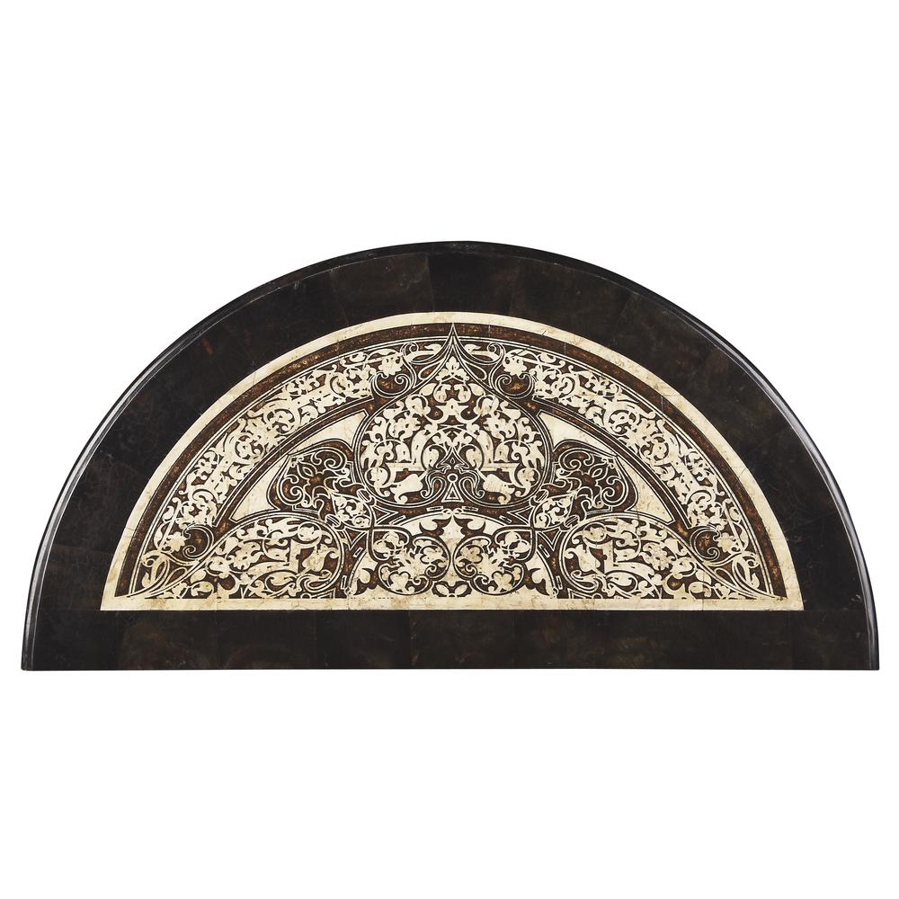 Fabiola Fossil Stone Demilune Console Table, Multi-Color