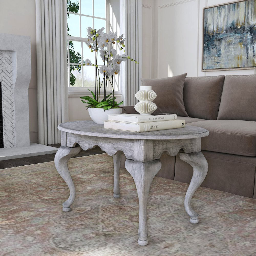 Grace Oval 4 Legs Coffee Table, Gray
