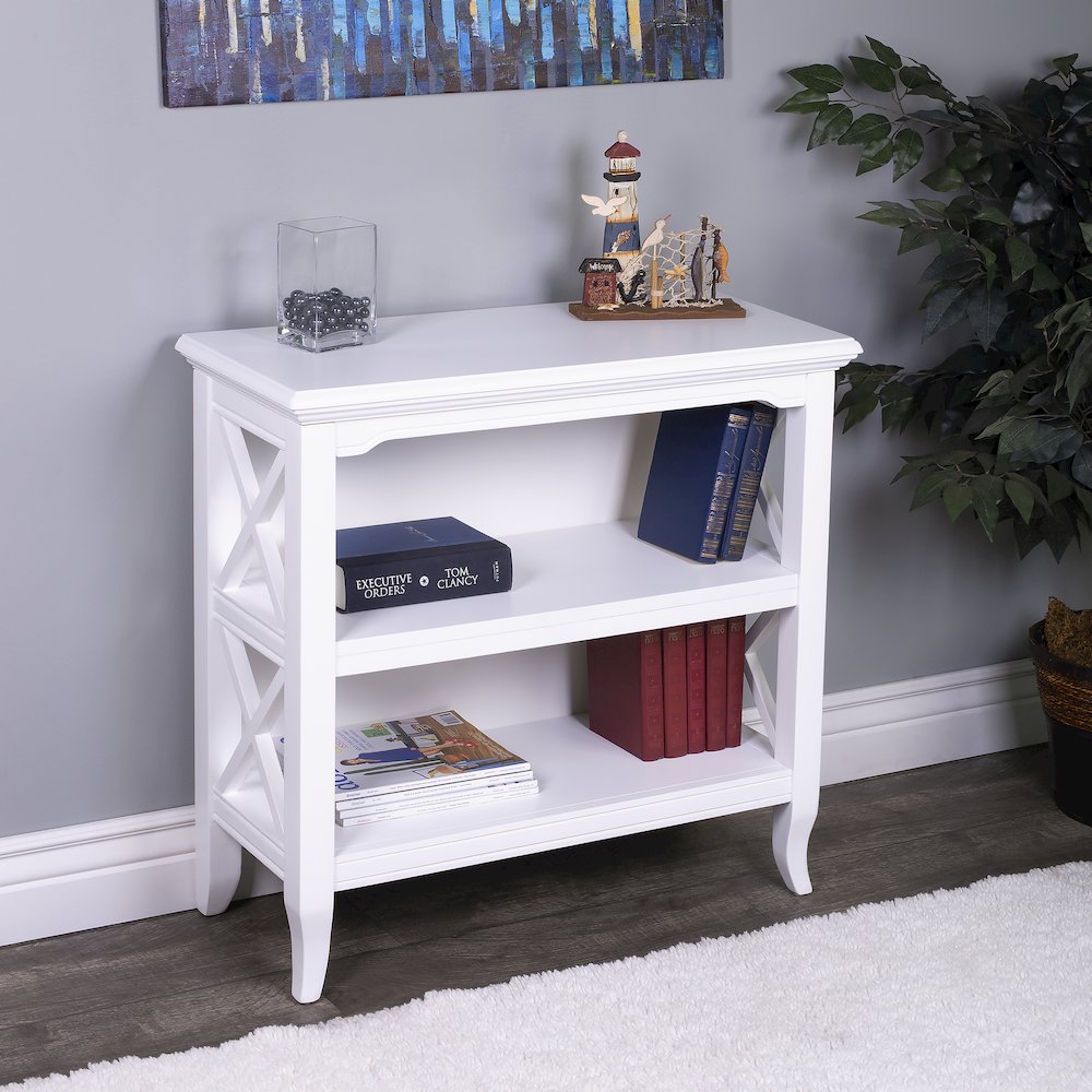 Newport 32"W 2 Shelf Bookcase, White