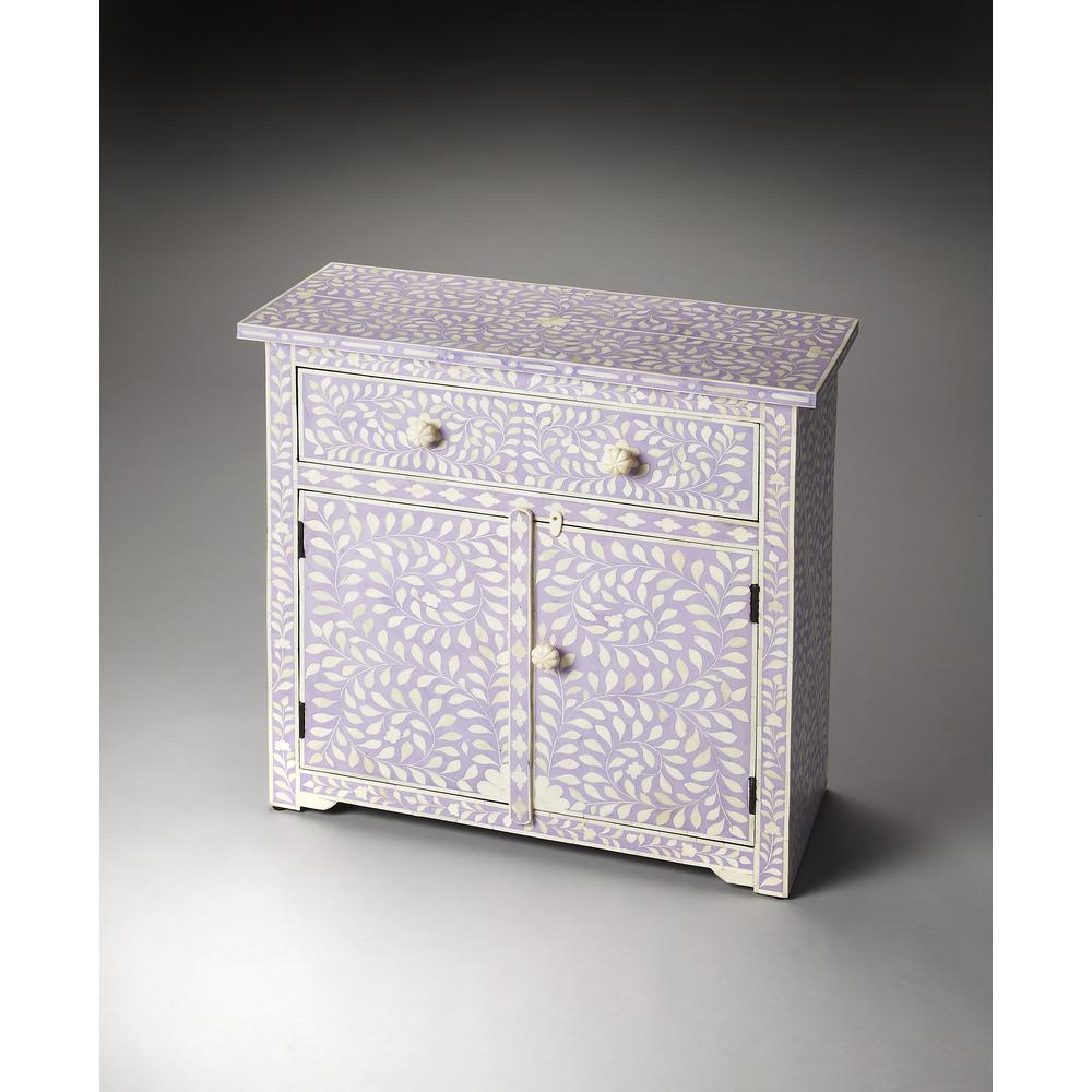 Vivienne Lavender Bone Inlay Console Chest, Purple