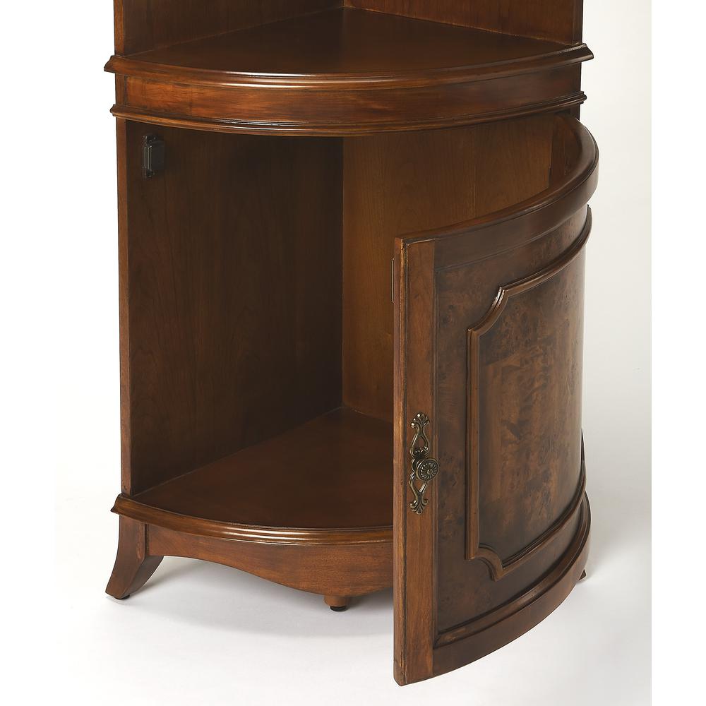 Dowling Corner Cabinet, Medium Brown