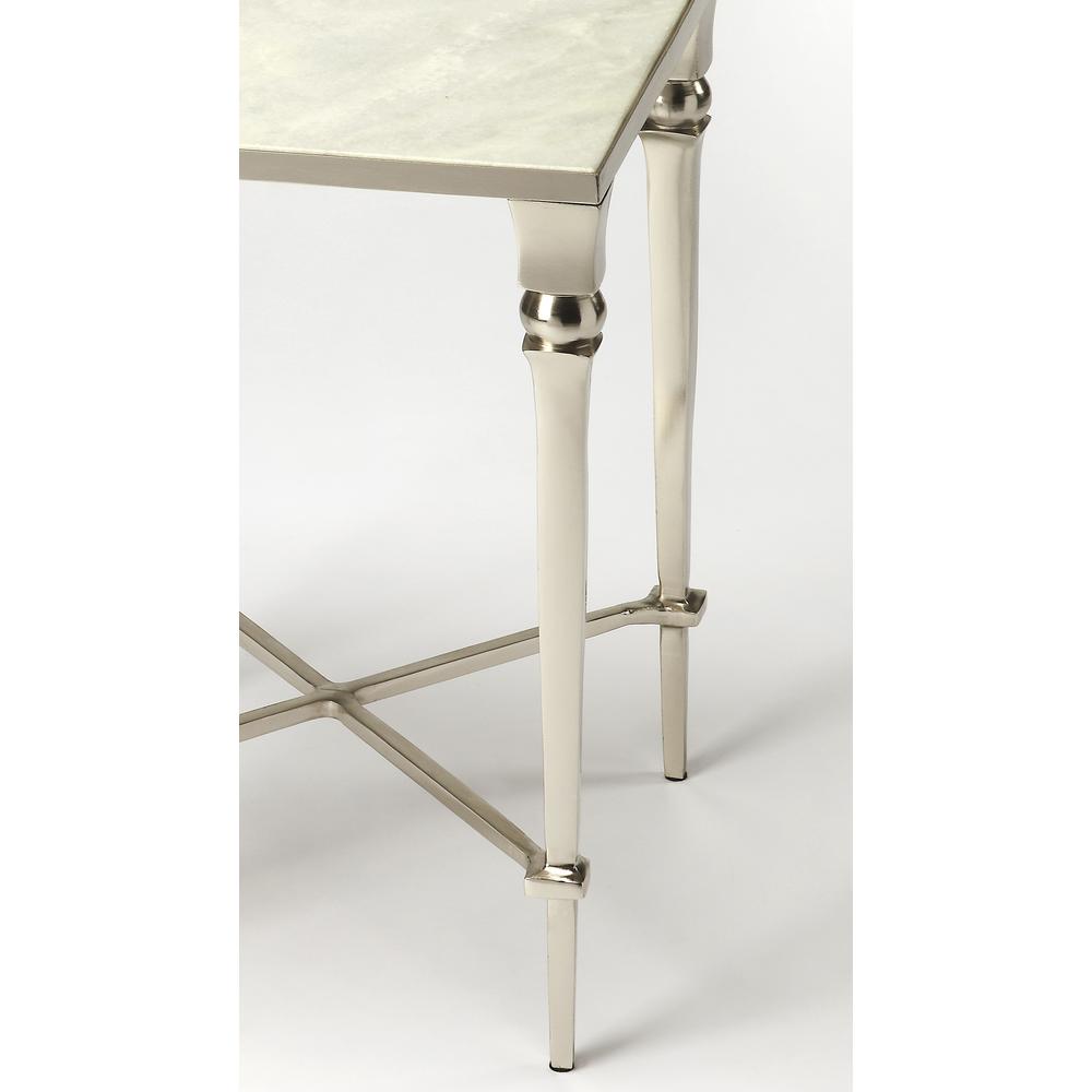 Darrieux Marble Side Table, Silver