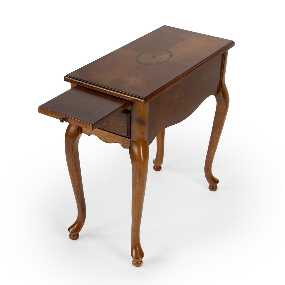 Croydon One Drawer with Pullout Side Table, Medium Brown