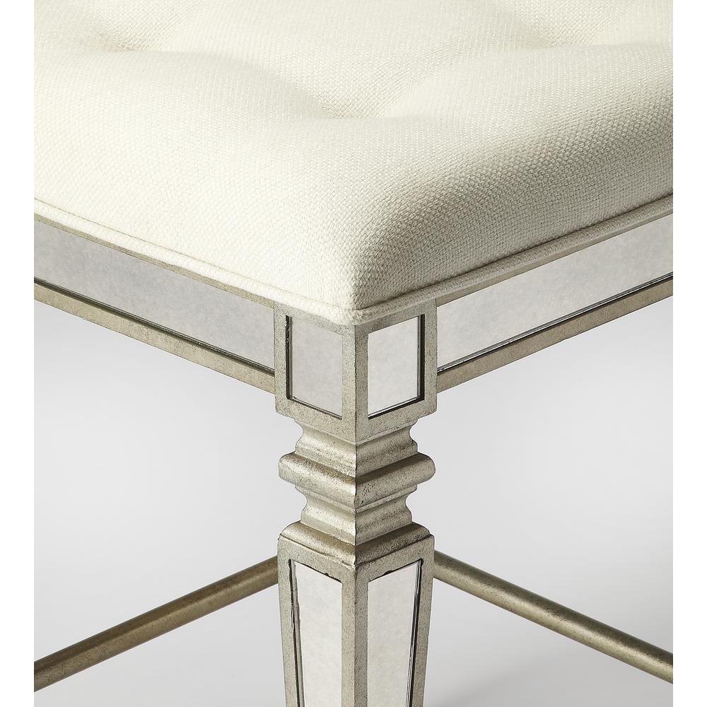 Celeste Mirrored 26" Counter Stool, Silver