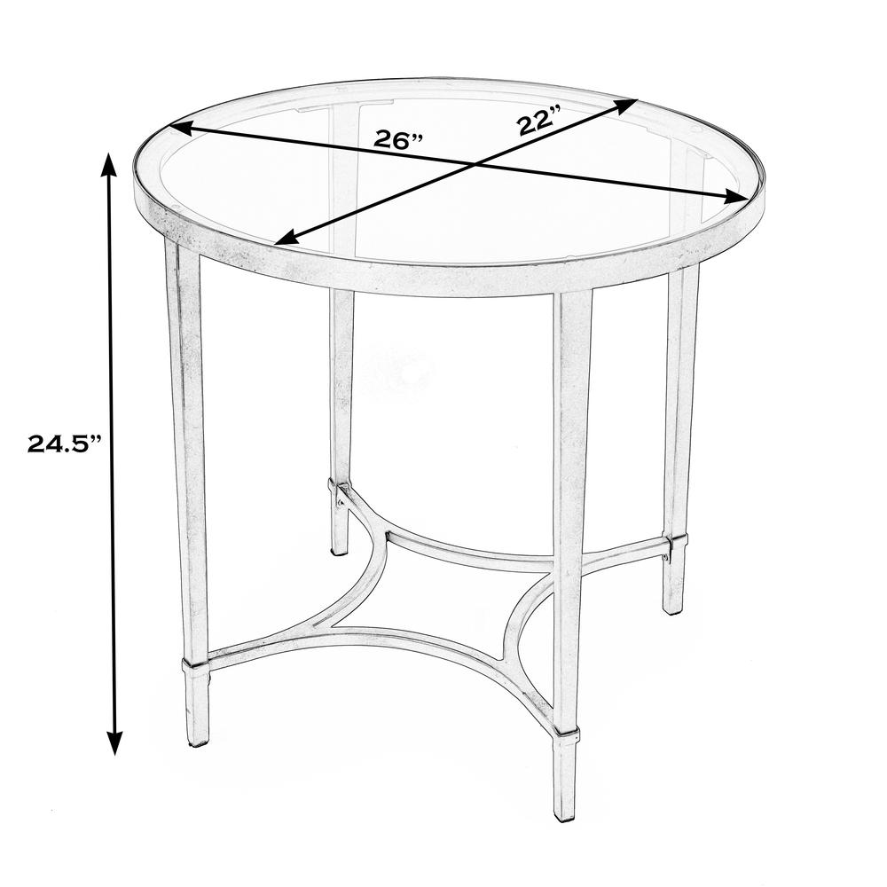 Monica Oval End Table, Gold