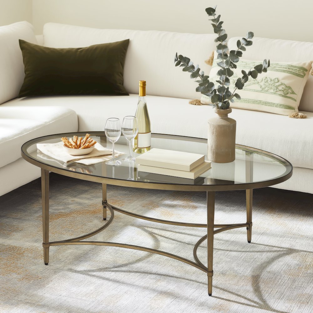 Monica Oval Coffee Table, Gold