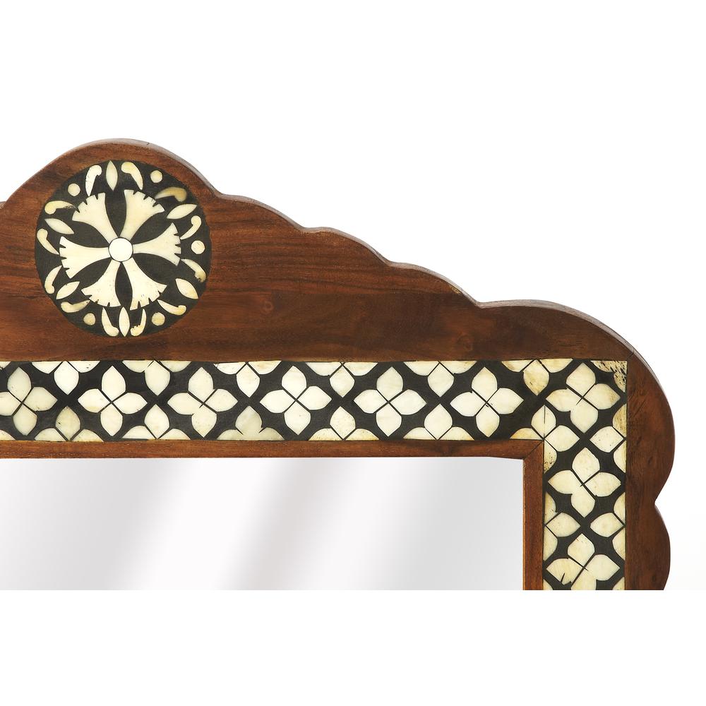 Gabby Wood & Bone Inlay Wall Mirrored, Medium Brown