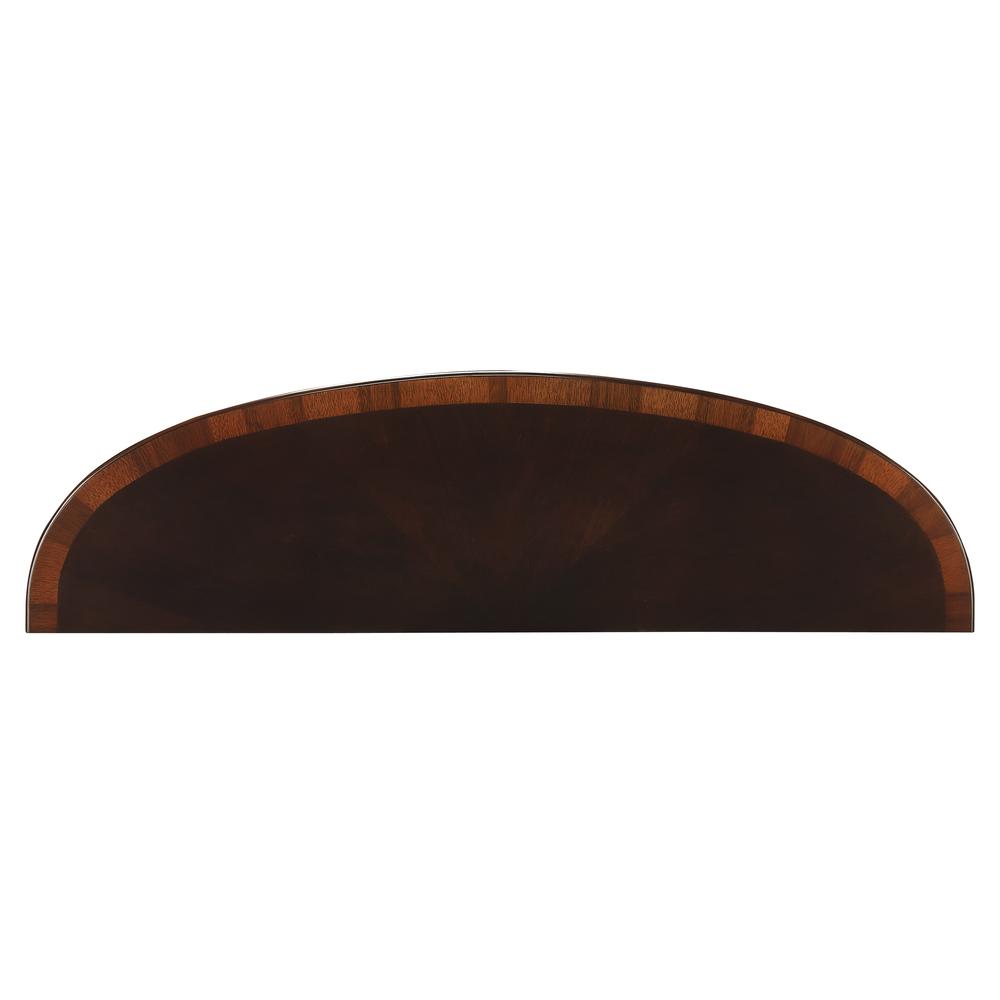 Astor Nouveau Demilune Console Table, Dark Brown