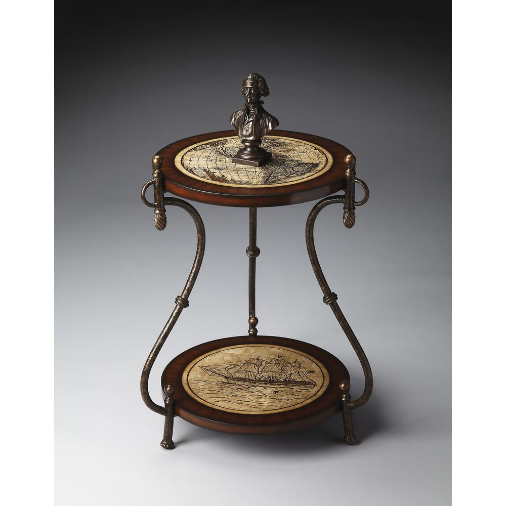 Magellan Round 23"W Side Table, Multi-Color