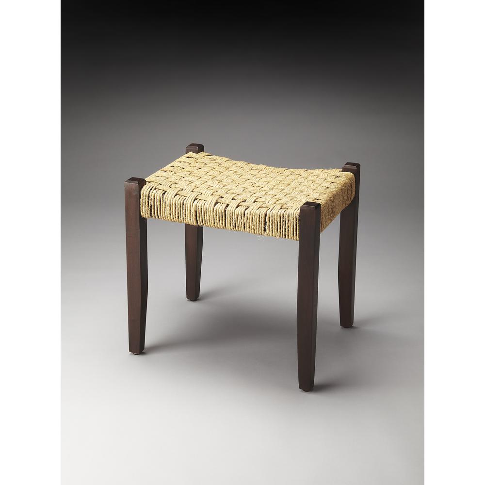 Garner Woven Jute Stool, Multi-Color