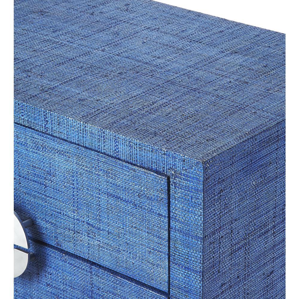 Amelle Raffia 2-Drawer Nightstand, Blue