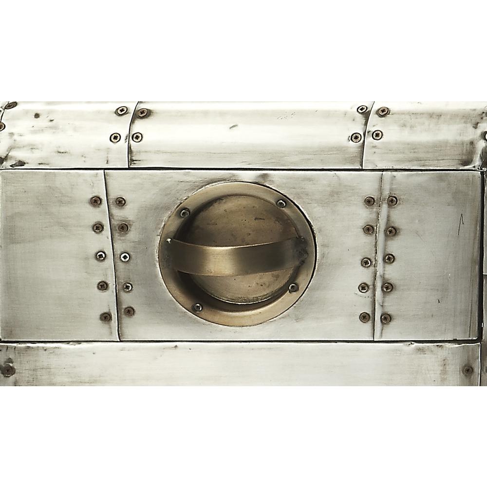 Midway Aviator Metal Side Table, Silver