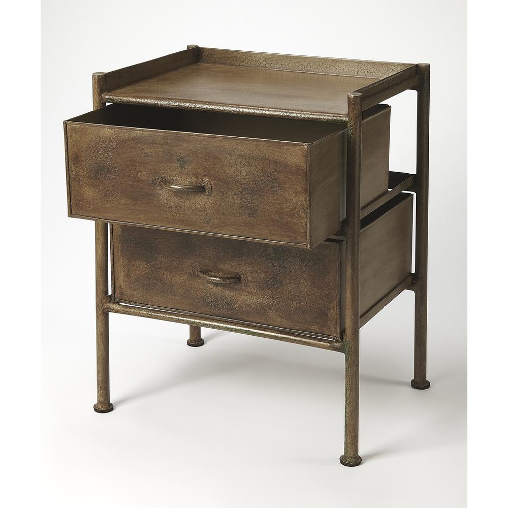 Cameron Industrial Chic Side Table, Bronze