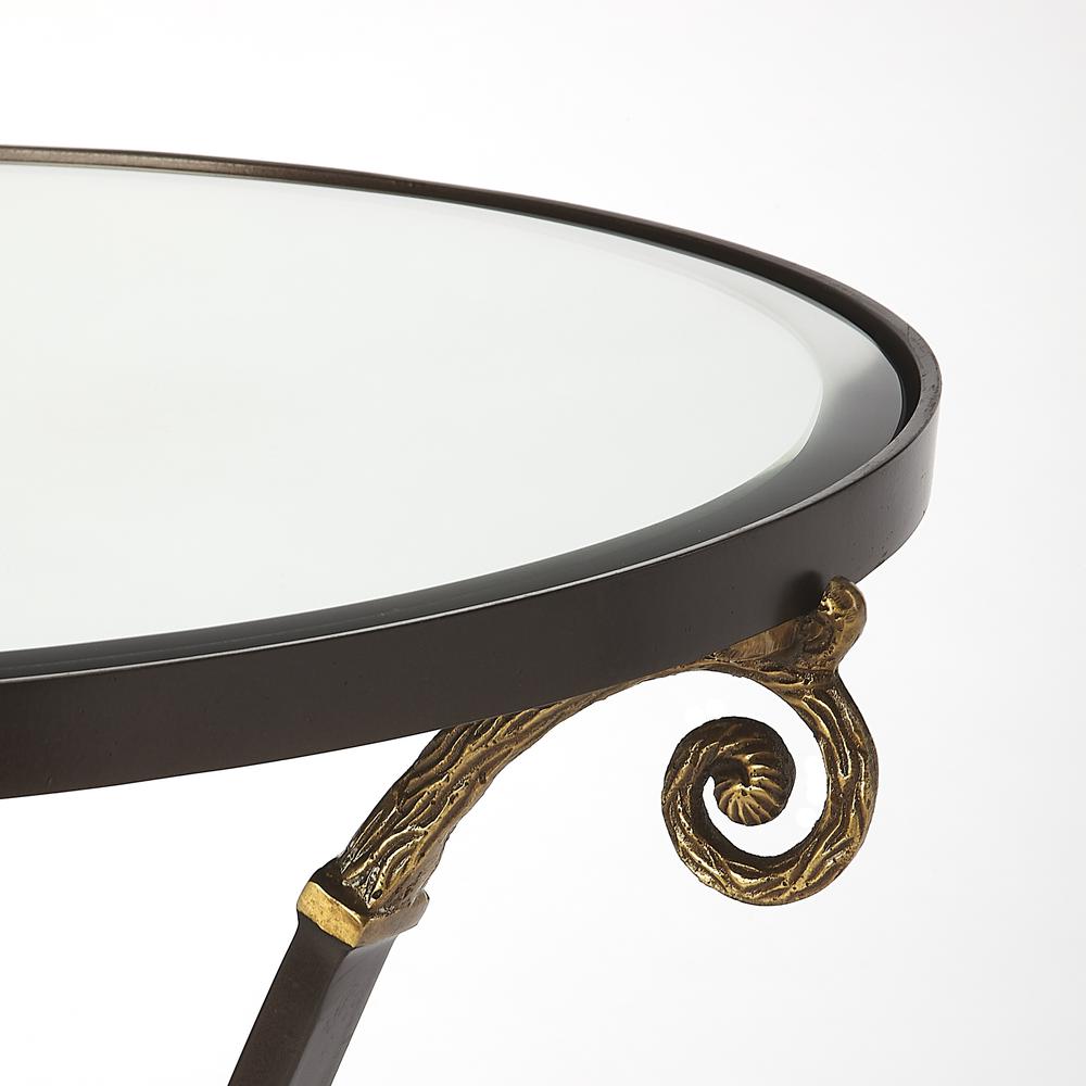 Meurice Glass & Metal Side Table, Black