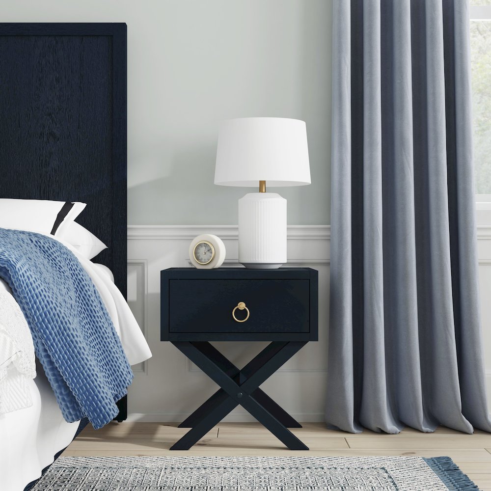 Lark End Table, Navy Blue