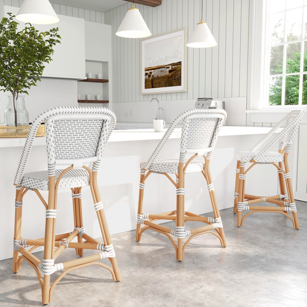 Solstice Rattan 25" Counter Stool, Gray
