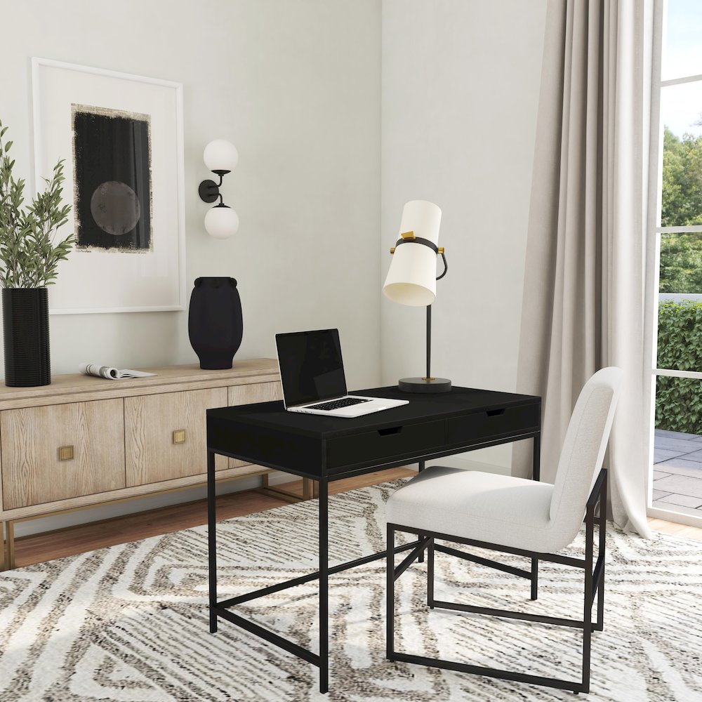 Belka Desk with Drawers, Black
