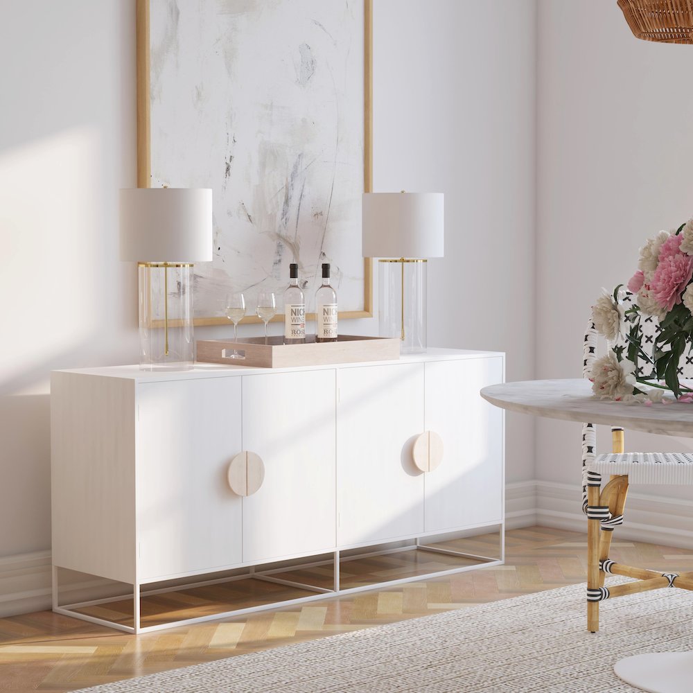 Lennasa Wooden 63" Sideboard, White
