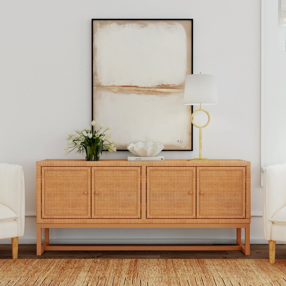 Captiva Rattan 4 Door 76" Sideboard, Natural
