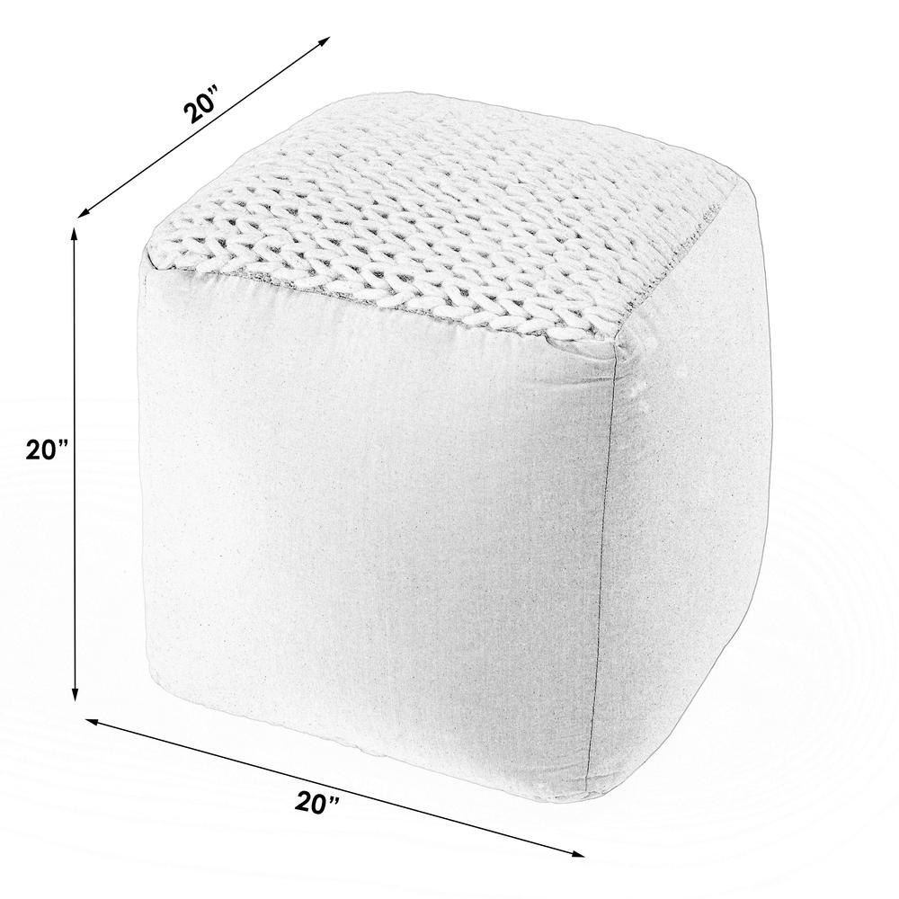 Fernandos Woven Pouffe, Cream, Ivory