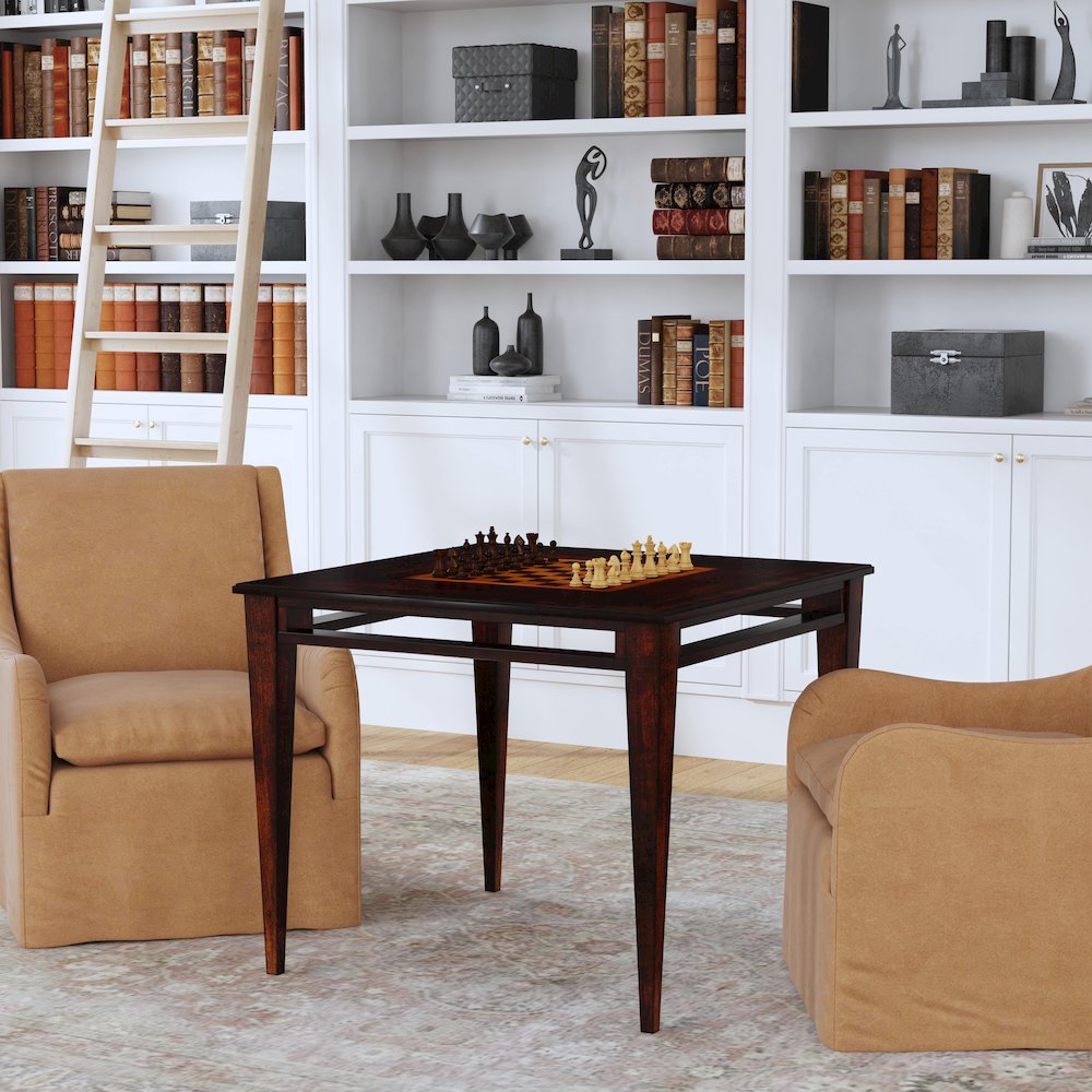 Daltrey 36" Square Game Table, Dark Brown