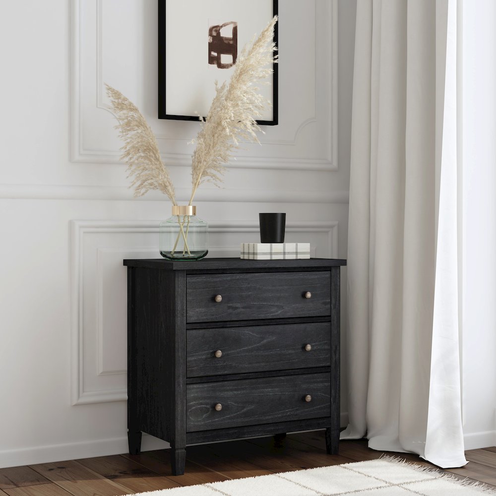 Flagstaff 3-Drawer Dresser, Black