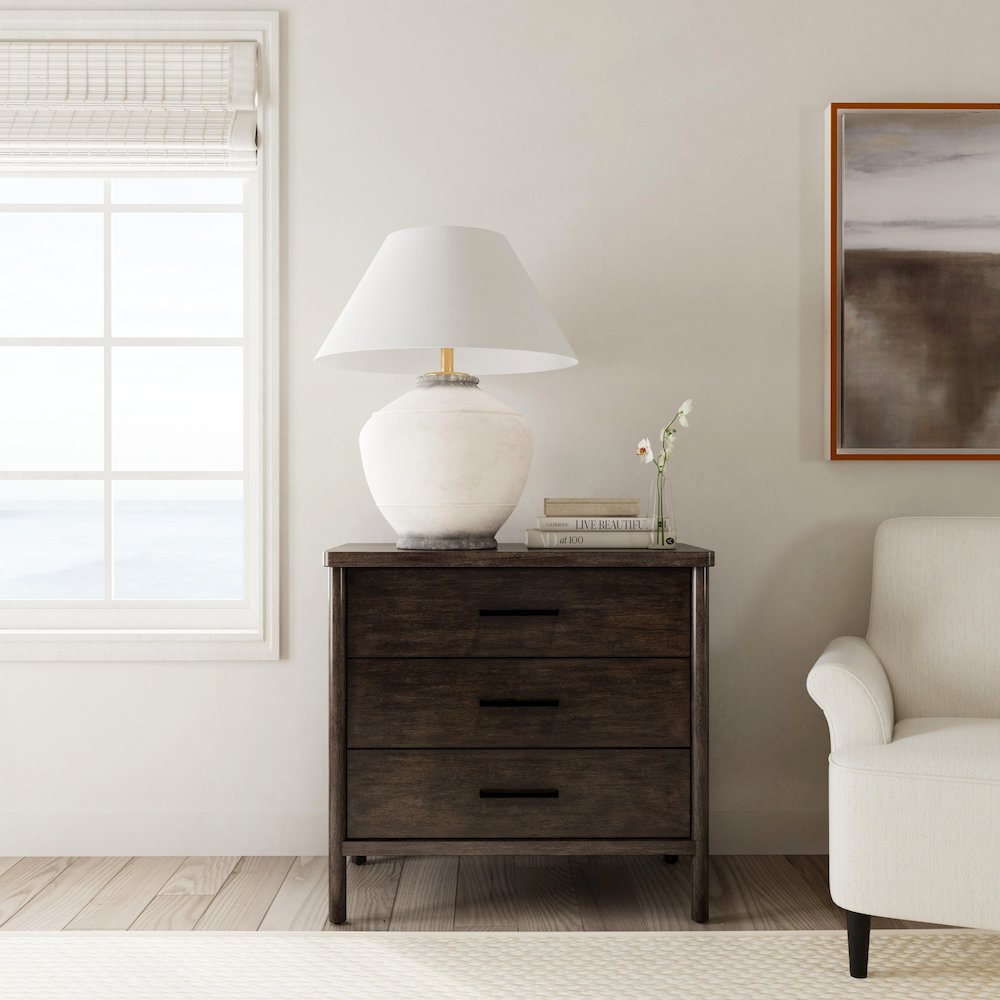 Lennon 3 Drawer Rounded Leg Dresser, Brown