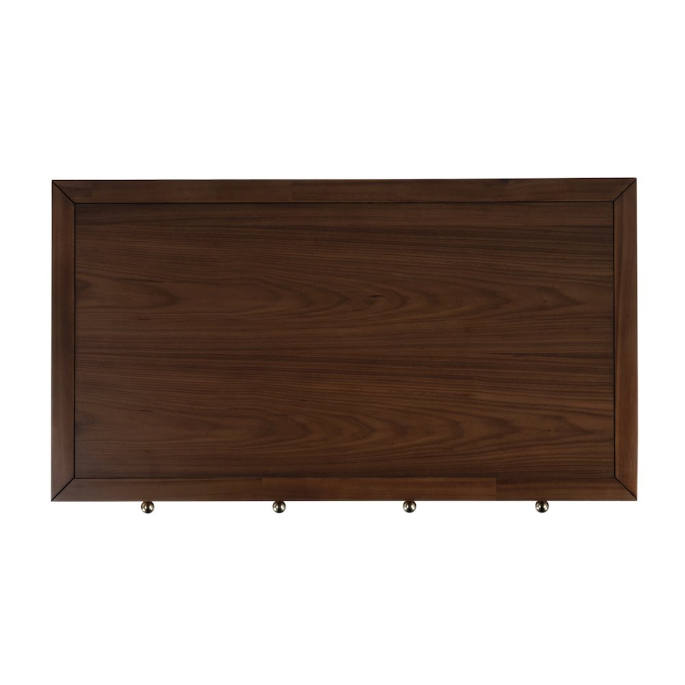 Nora 40 in. W Rectangular Wood 2 Drawer Writing Desk, Medium Brown
