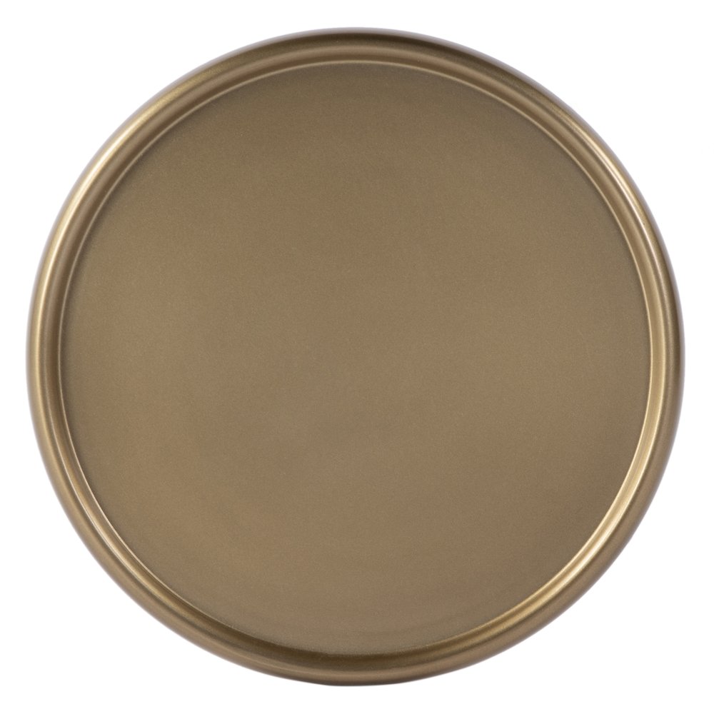 Astoria 10 in. W Round Metal Pedestal Base End Table, Antique Gold