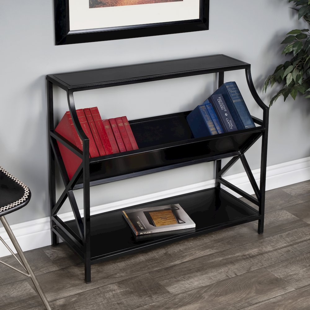 Keats Library 2 Tier 36"W Bookcase, Black