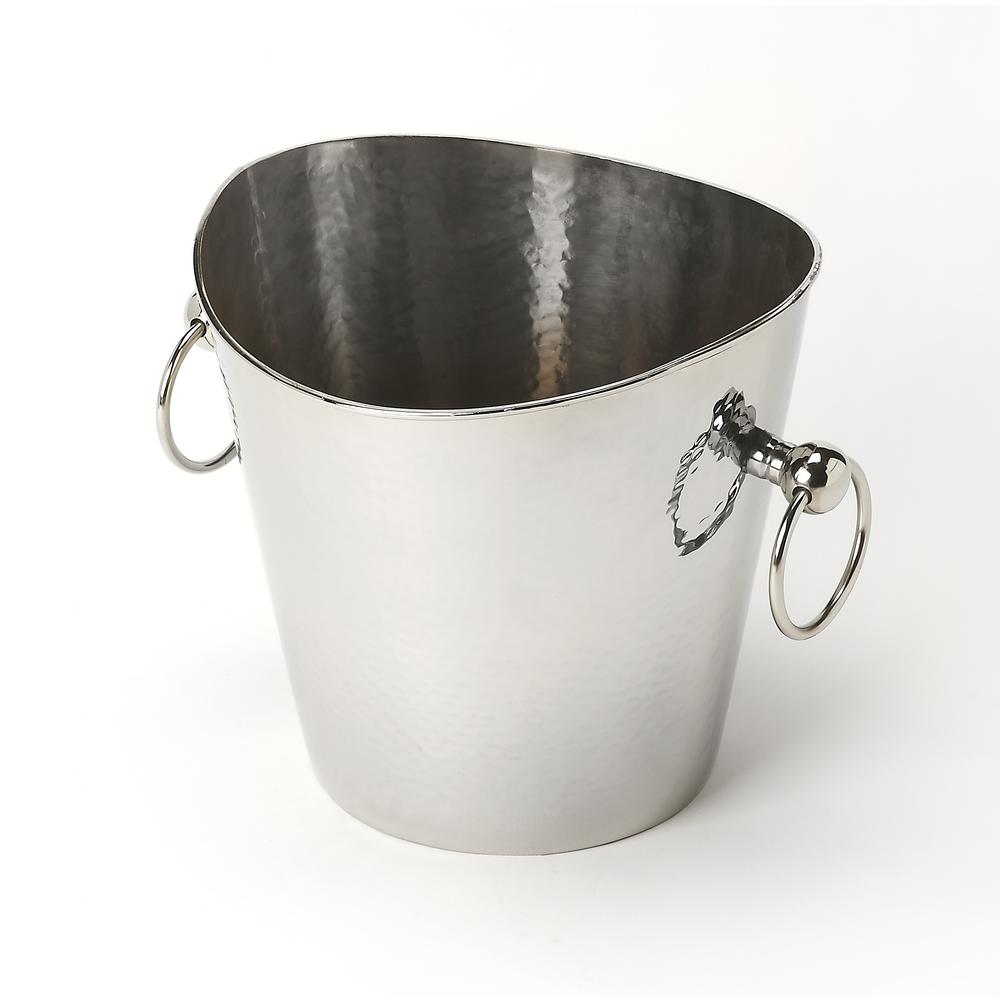 Mendocino Hamme Stainless Steel Wine Bucket, Silver