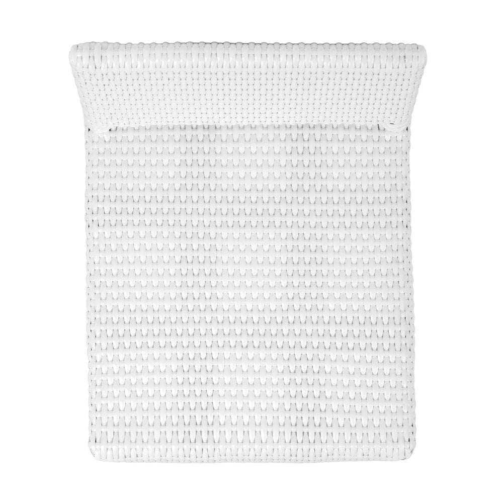 Serienna 30 in. Seat Height Rectangular Rattan Low Back Bar Stool, Smooth White