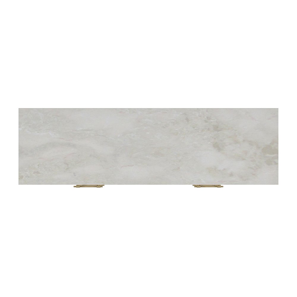 Averly 64"W Rectangular Marble Top 6 Drawer Dresser, Light Brown