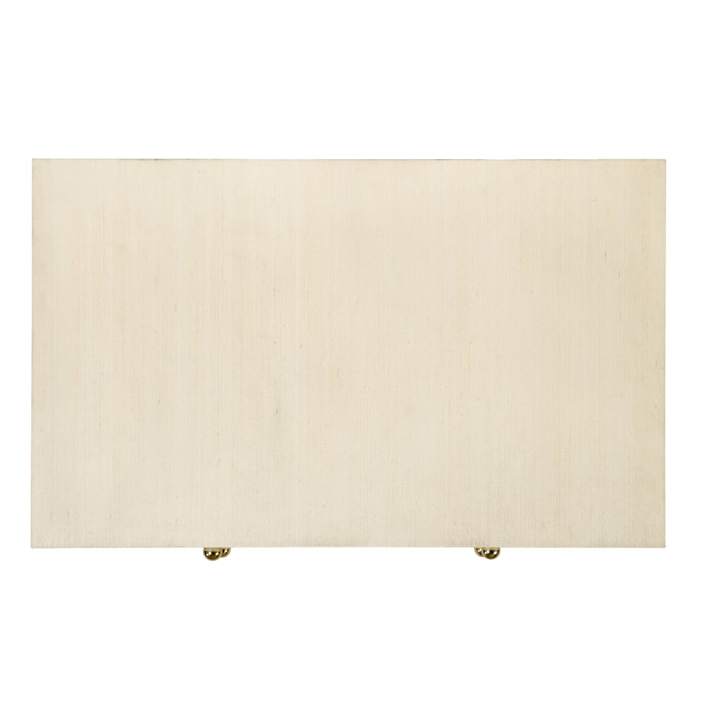 Nora 28 in. W Raffia 2 Drawer Nightstand with Top Open Shelf, Beige