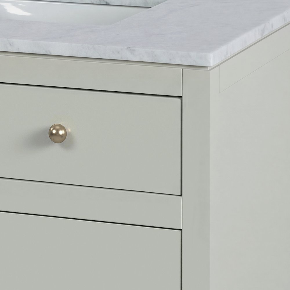Nora 32 in. W Rectangular Wood & Marble Bathroom Vanity with Storage, Sage Green