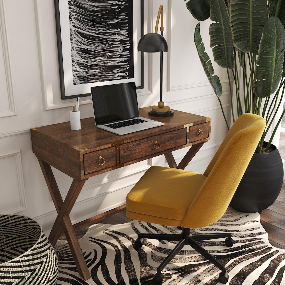Forster Campaign Writing Desk, Dark Brown