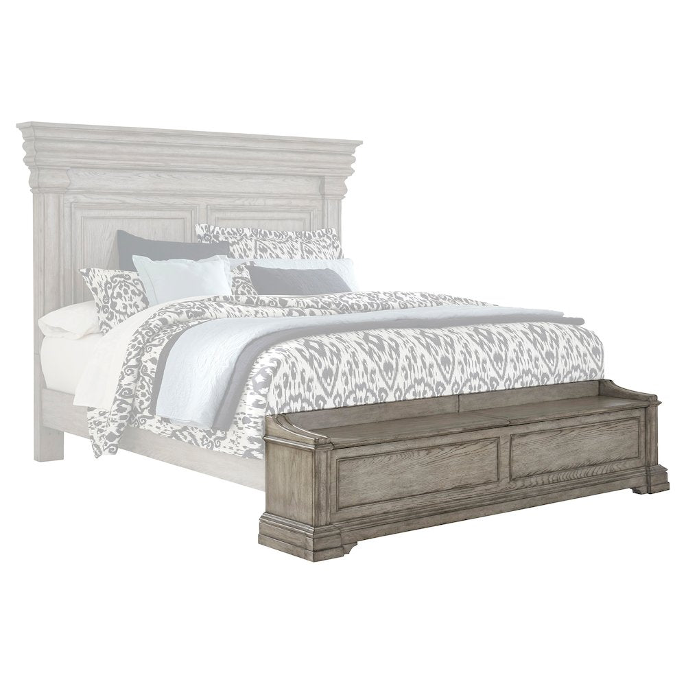Pulaski Ridge Heritage Taupe King Panel Blanket Chest Footboard And Slats