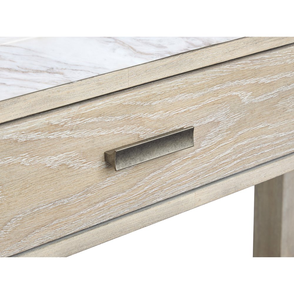Preston Gallery Buff And Antique Silver Rectangular Sofa Table