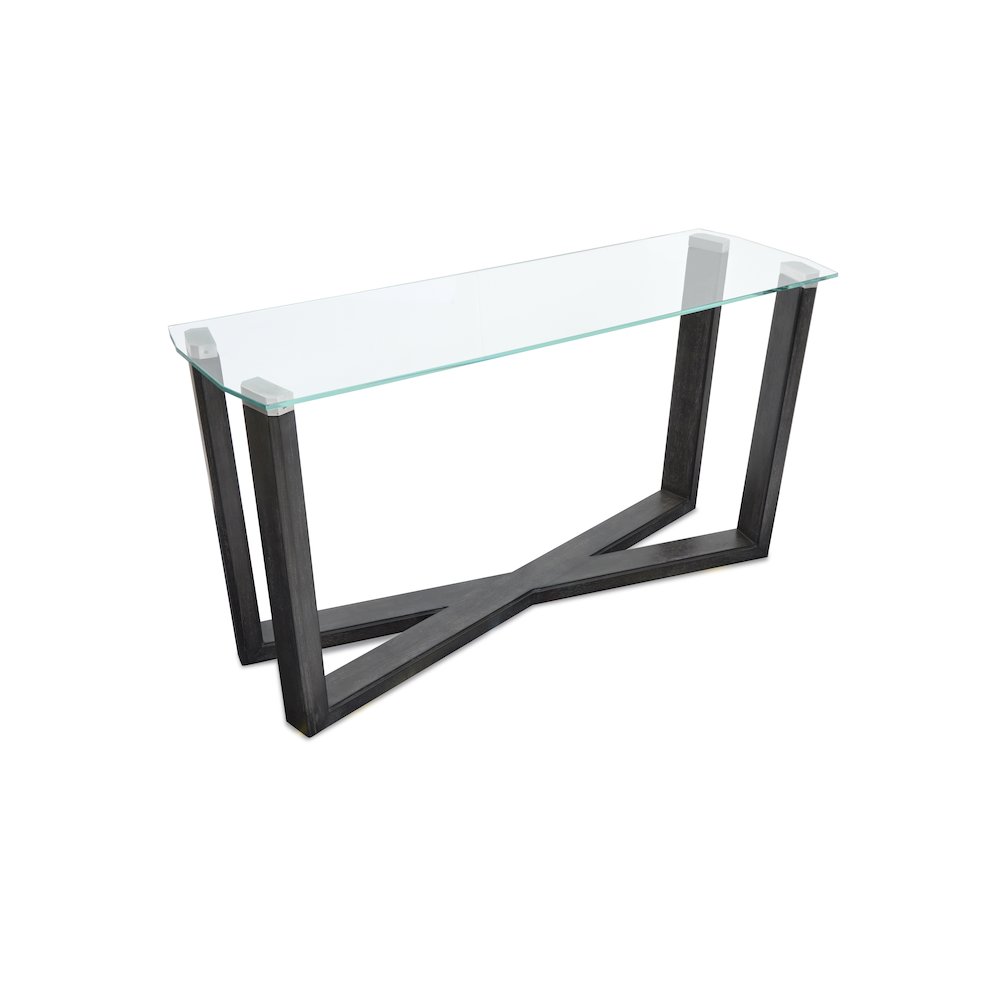 Wexler Black Truffle And Clear Glass Rectangular Sofa Table