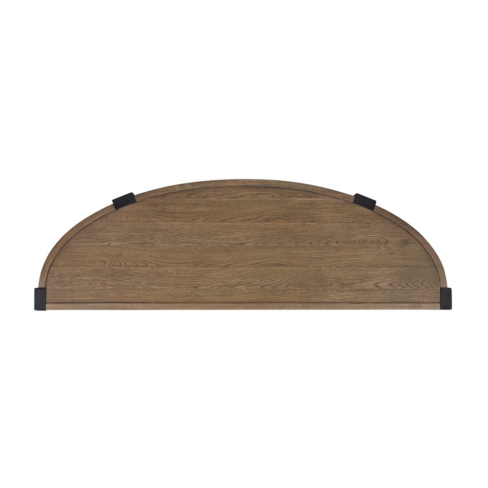 Kaysen Wallaby And Matte Black Demilune Sofa Table