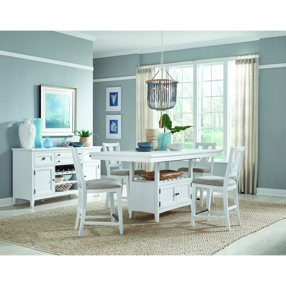 Heron Cove Chalk White And Dovetail Grey Extendable Counter Height Dining Table