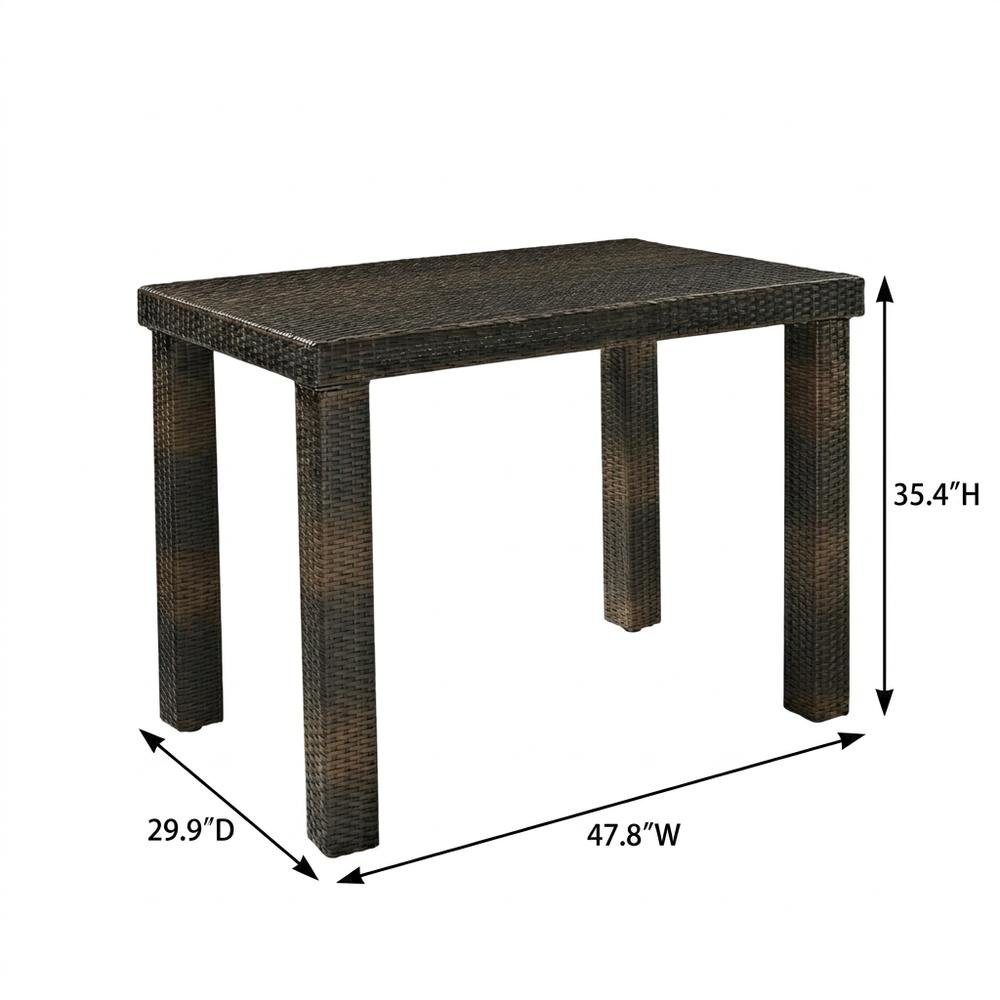 Counter Height Wicker Dining Set with 4 Stools and Table for Outdoor Use