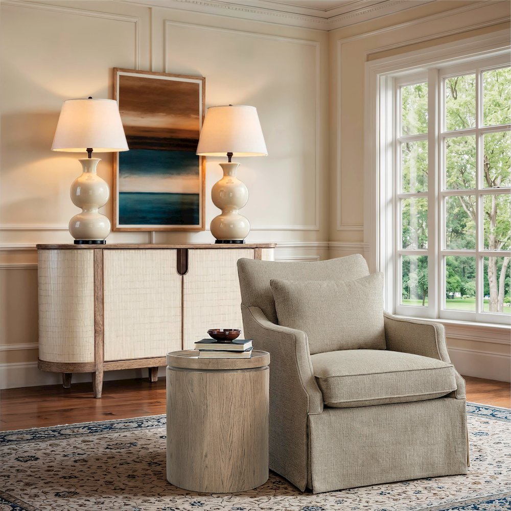 Melange Arbor Wood Credenza in Natural with Canvas Crackle by Hooker Furniture