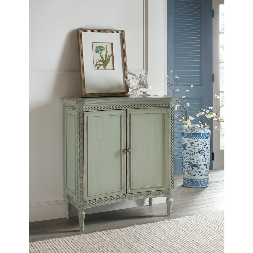 Charleston Wooden Two-Door Accent Chest, Decorative Storage Cabinet, Green