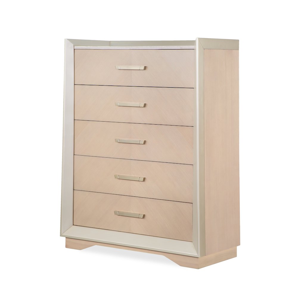 Milan Contemporary Champagne 5-Piece Bedroom Set, Queen